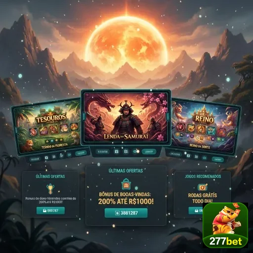 Interface de slot games da 277bet com promoções visíveis.