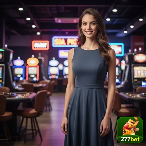 Interface da 277bet com slots e jogador em destaque.