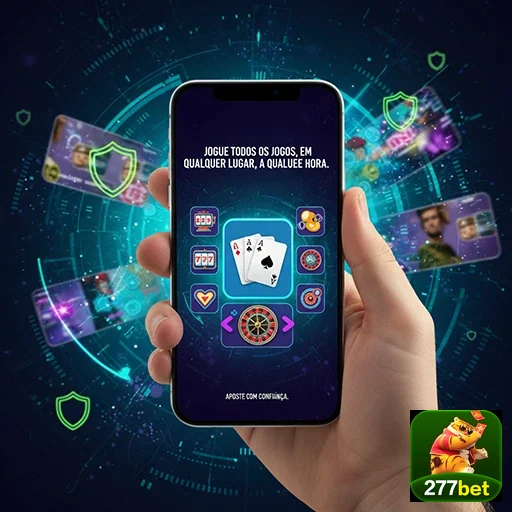 Interface de jogos da 277bet em um celular moderno.