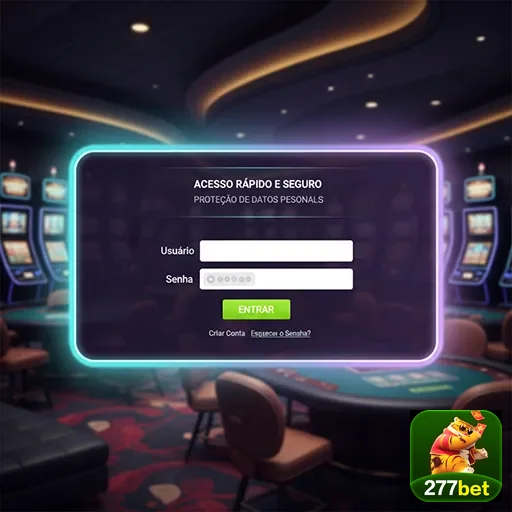 Tela de login segura da 277bet para jogadores VIP.