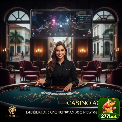 Jogadora interagindo em mesa de cassino ao vivo na 277bet