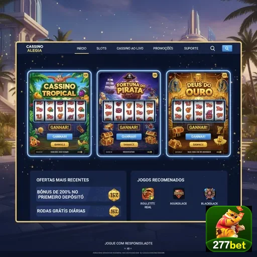 Tela inicial do aplicativo 277bet com jogos de cassino.
