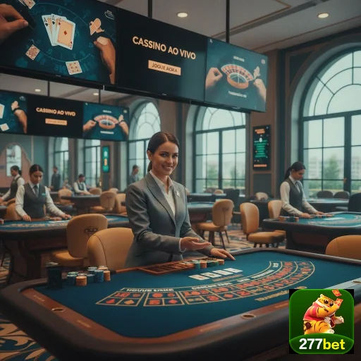 Jogadora interagindo em cassino ao vivo do 277bet.
