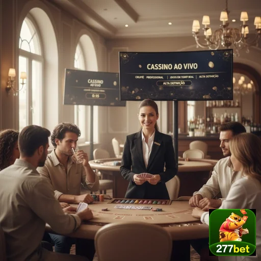 Mesa de cassino ao vivo da 277bet com jogadores interagindo.