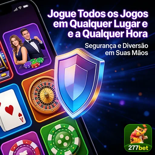 Tela do aplicativo 277bet com jogos e ícones de segurança.