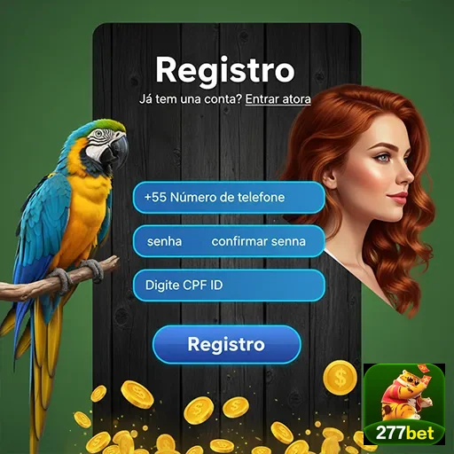 Tela de registro na 277bet com formulário e interação visual.