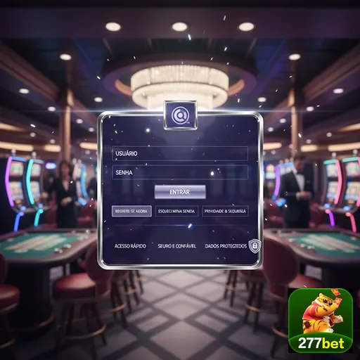 Tela de login da 277bet em ambiente de cassino.
