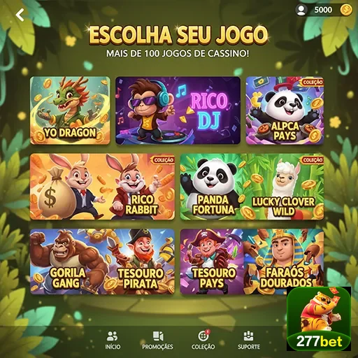 Tela do aplicativo 277bet com jogos VIP disponíveis.