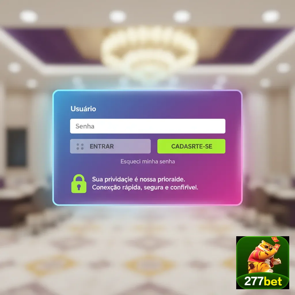 Tela de login da 277bet com foco em segurança.