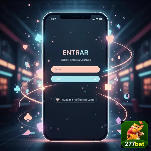 Tela de login da 277bet com foco em serviços VIP.